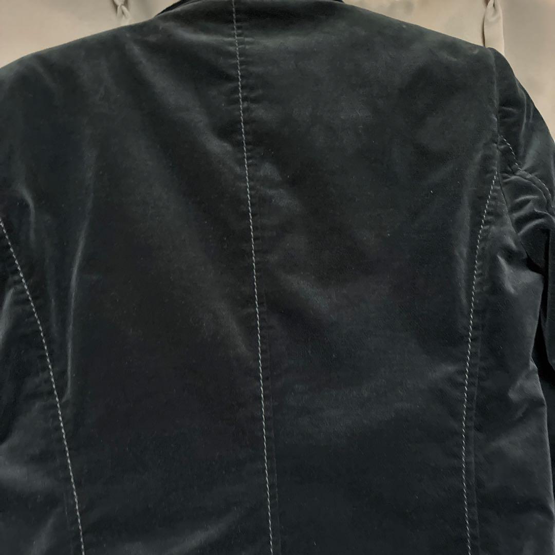 GUCCI.コットンジャケット42 ITALY ベルべット調、黒系