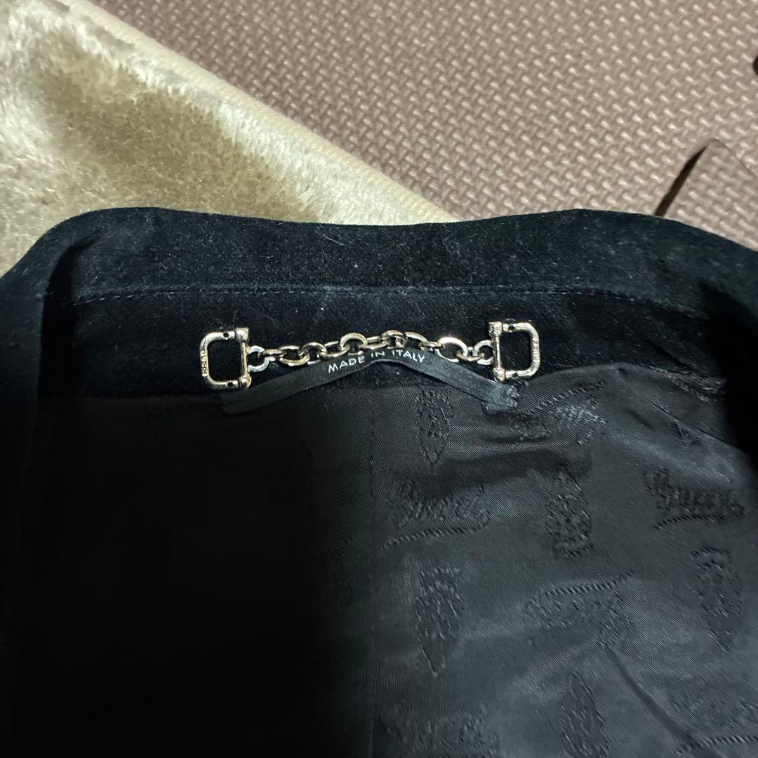 GUCCI.コットンジャケット42 ITALY ベルべット調、黒系