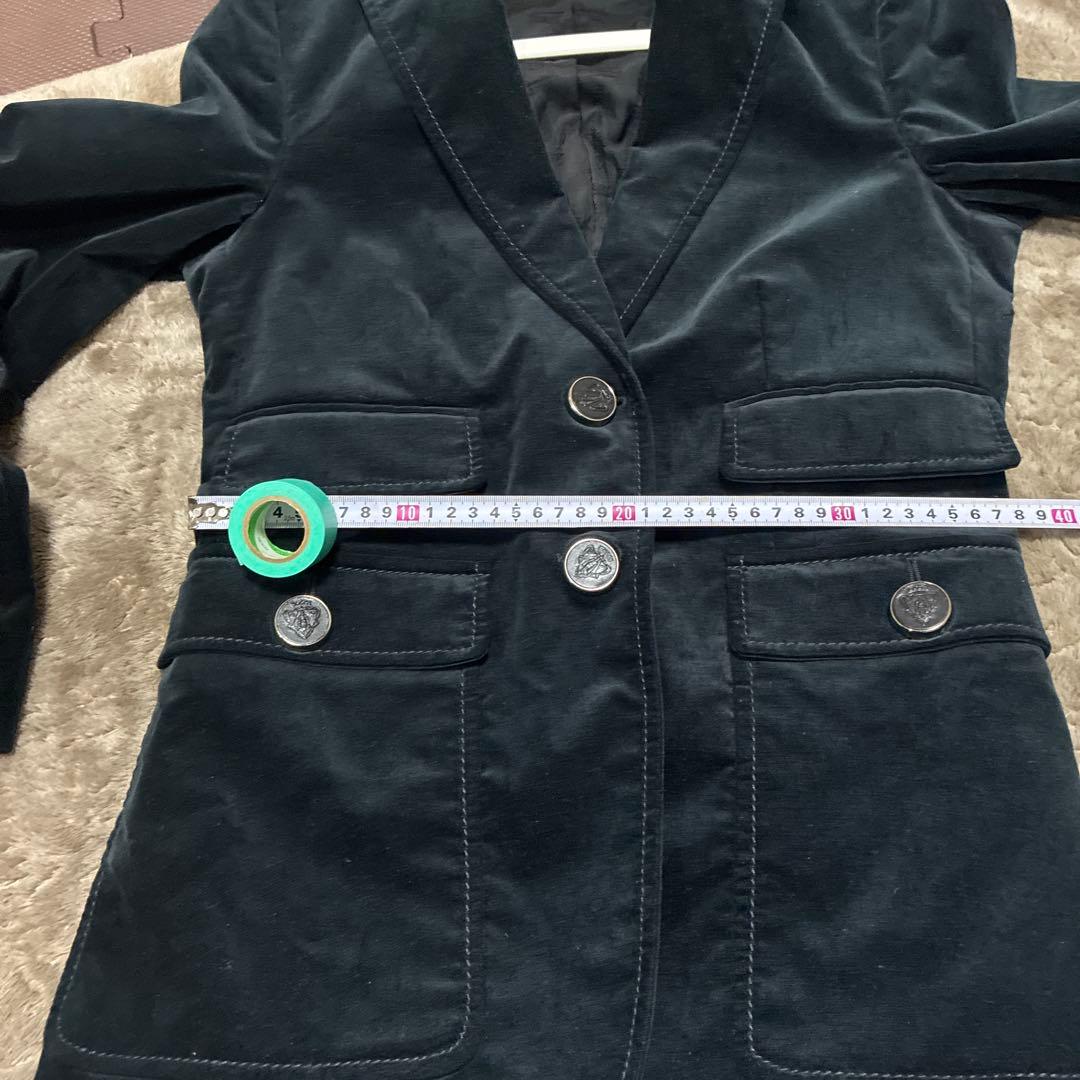 GUCCI.コットンジャケット42 ITALY ベルべット調、黒系