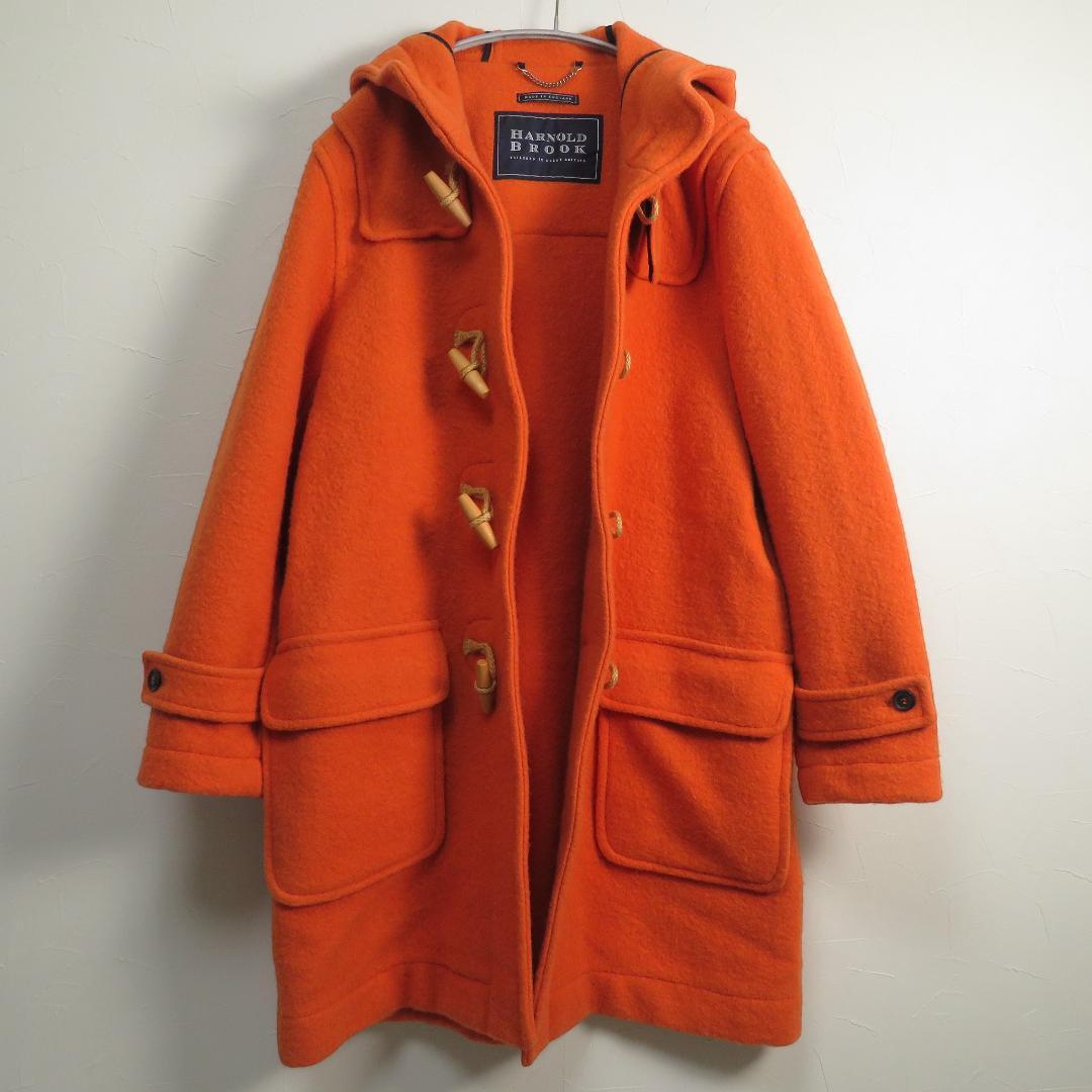 HARNOLD BROOK ダッフルコート 英国製 40 L オレンジ ウール