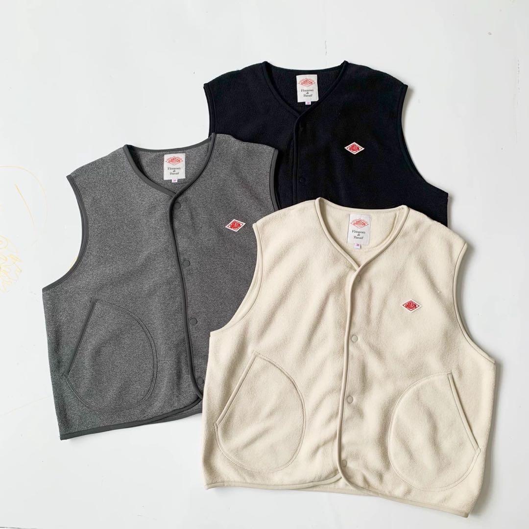 【新品】DANTON フリース ベスト 黒サイズＬ