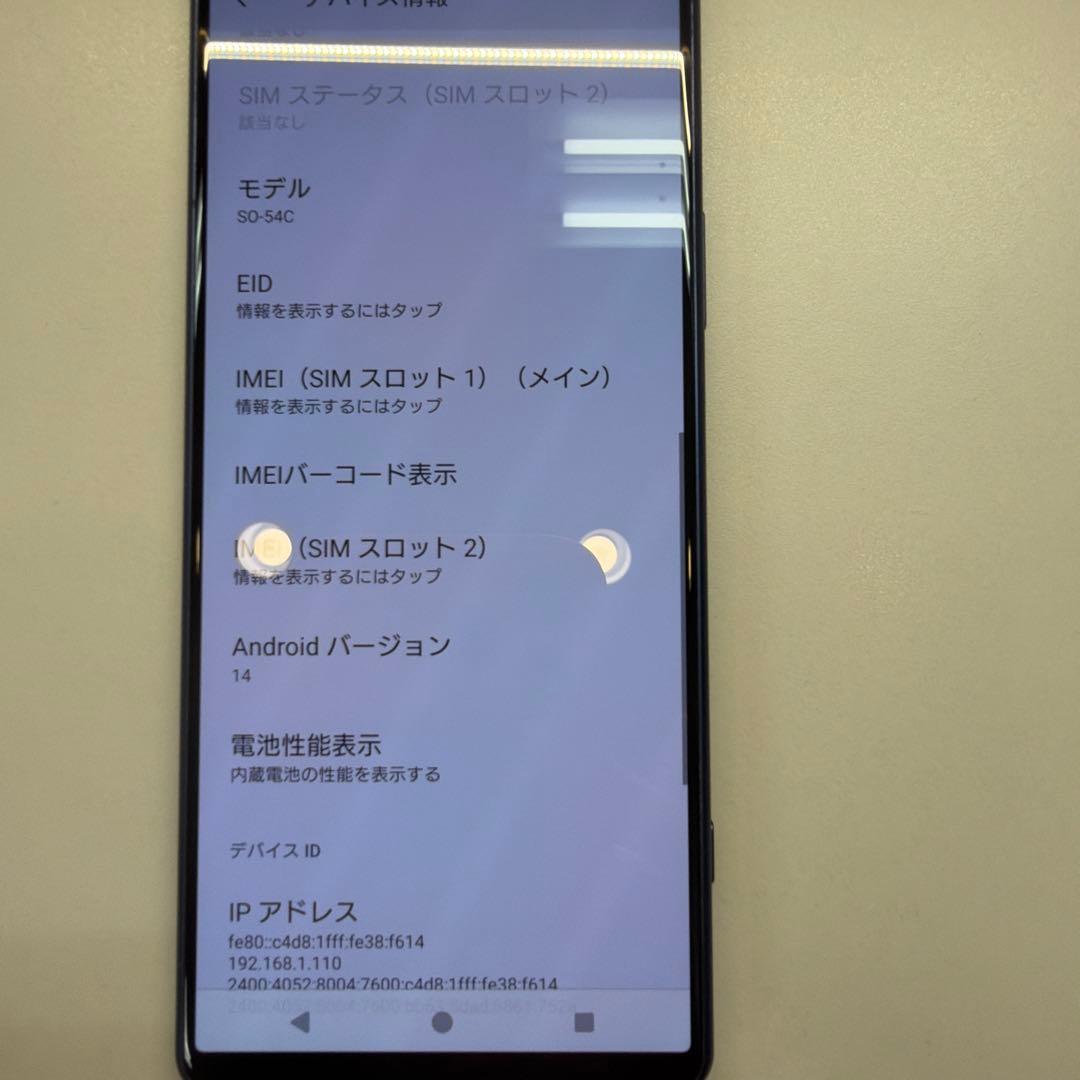 訳あり Xperia 5 IV SO-54C ブルー 画面焼け極小あり