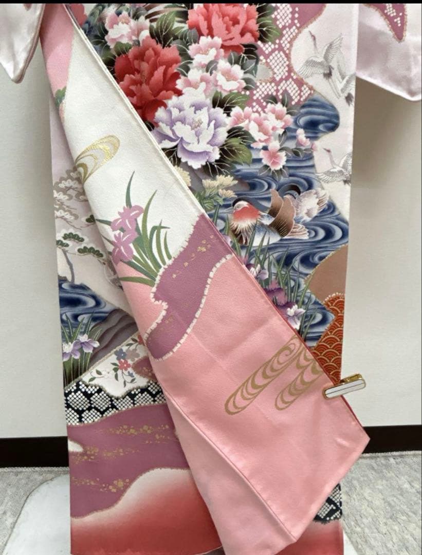 訪問着フルセット　正絹　袋帯、帯揚げ、帯締め