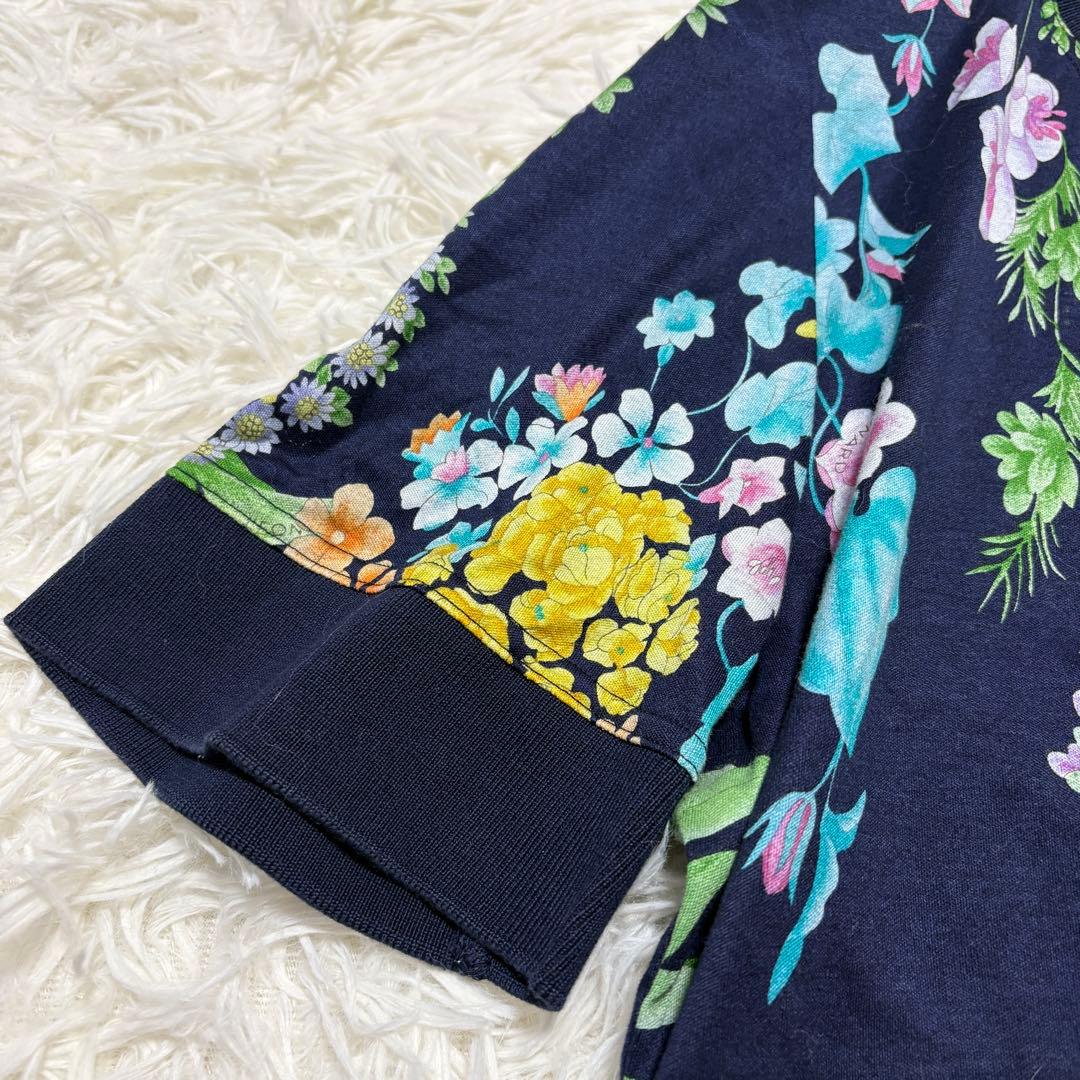 【美品】レオナール Tシャツ 花柄 カットソー ロゴ フラワー柄 ボタニカル