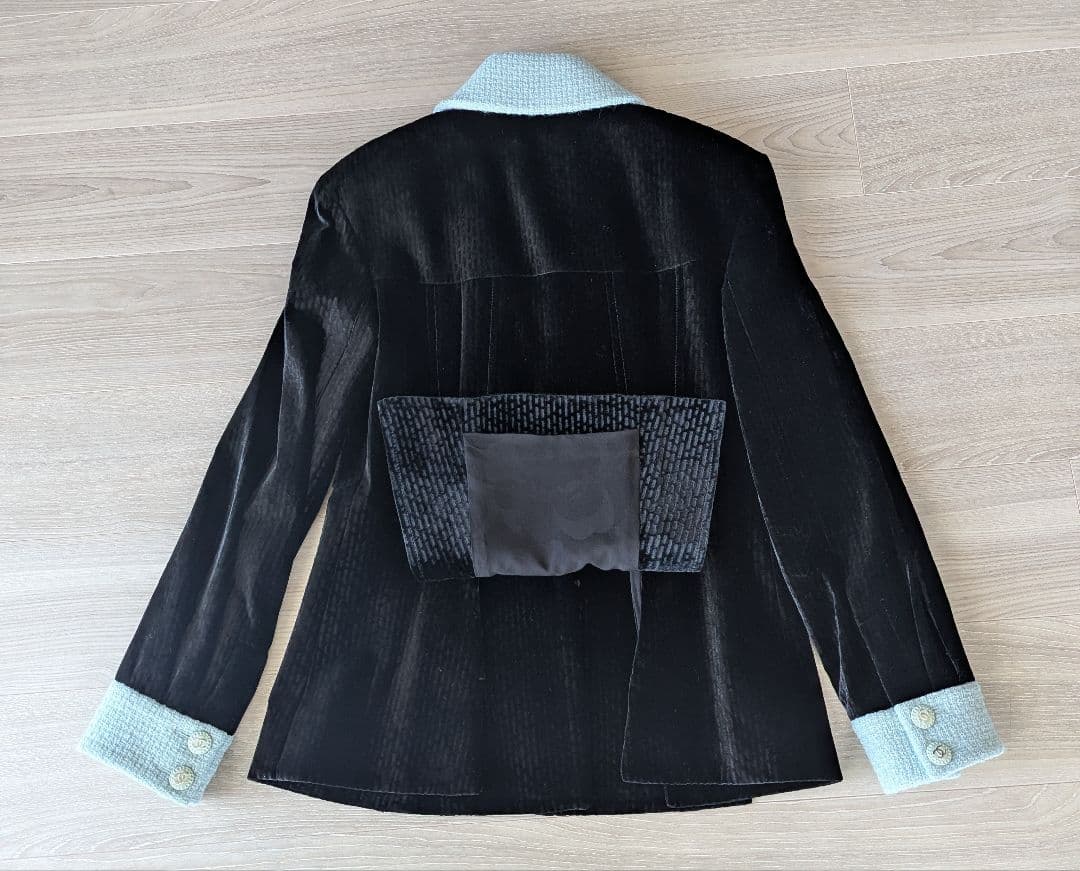 シャネル　22プレaw ジャケット　黒系　38