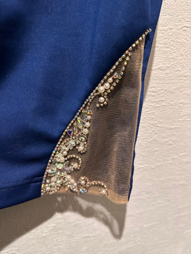 アッパービジュー＆ウエストカットアウトミニドレス(ブルー/AngelR)