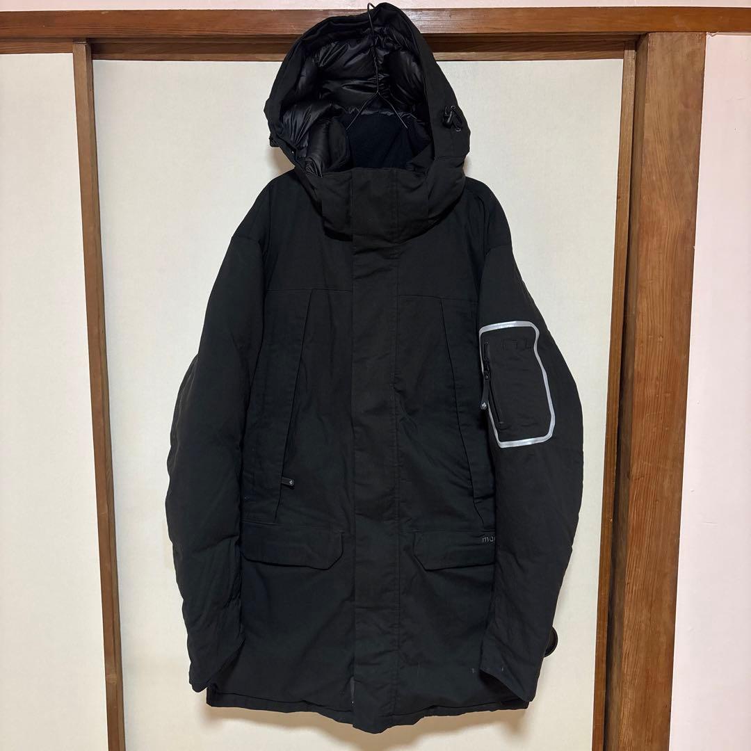 【美品】MONT-BELL モンベル フードダウンジャケット ロング丈 L 黒