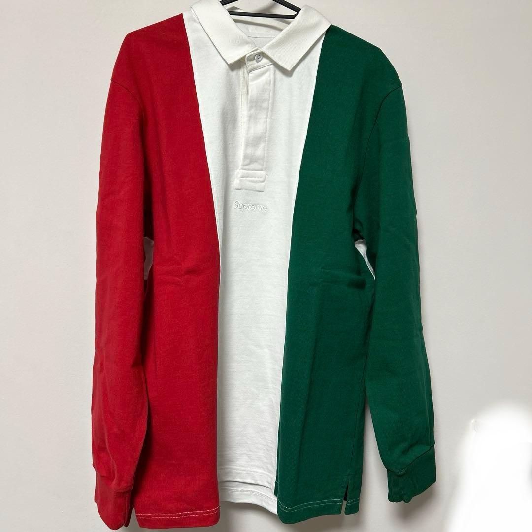 Supreme Split Rugby ラガーシャツ 赤緑長袖