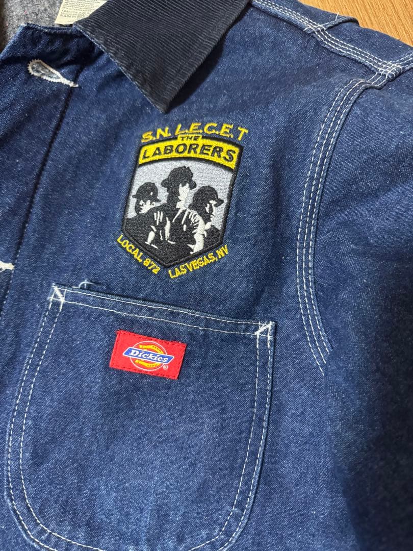 濃紺 Dickies 90s ビンテージ デニムカバーオール 裏地ブランケット