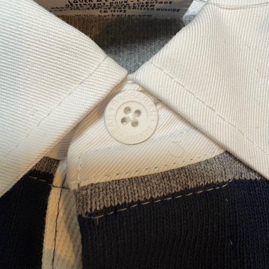 【新品】バーバリアン BARBARINA ラガーシャツ XL グレー ネイビー