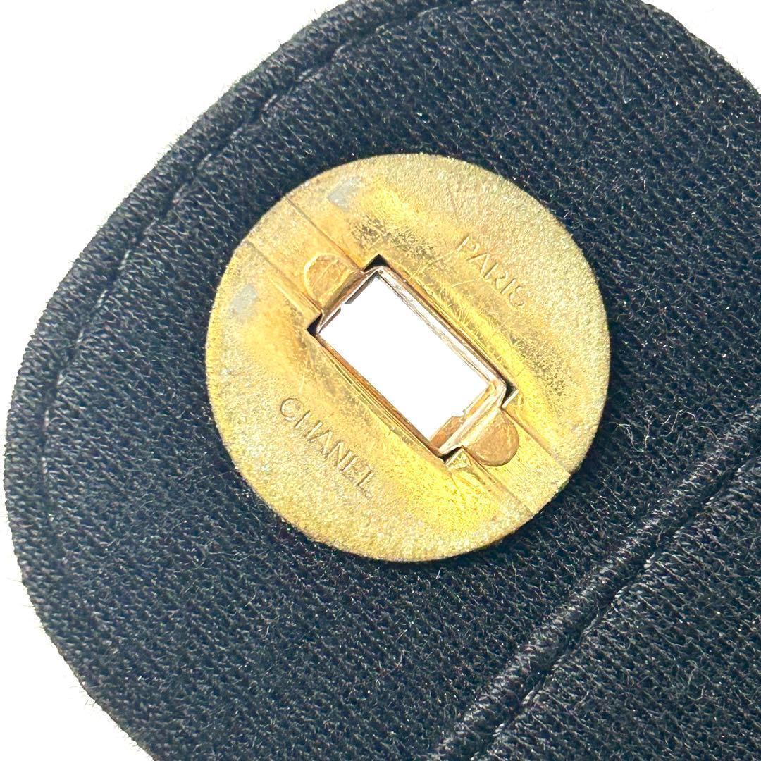 シャネル　マトラッセ コットン　ダブルフラップ　Wチェーン　ショルダーバッグ