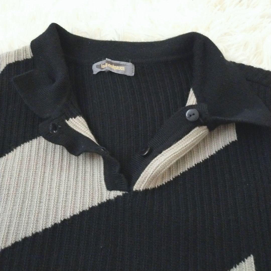 ISSEY MIYAKE イッセイミヤケ 長袖 チュニック ブラック×グレー