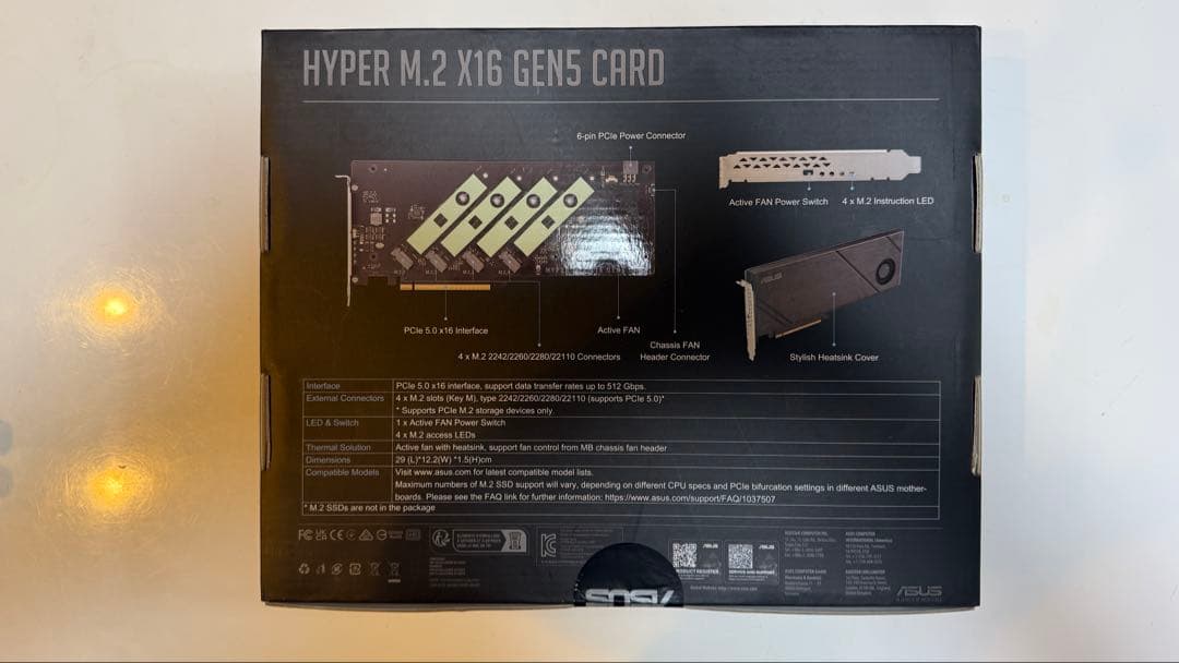 拡張カード ASUS HYPER M.2 X16 GEN5 CARD