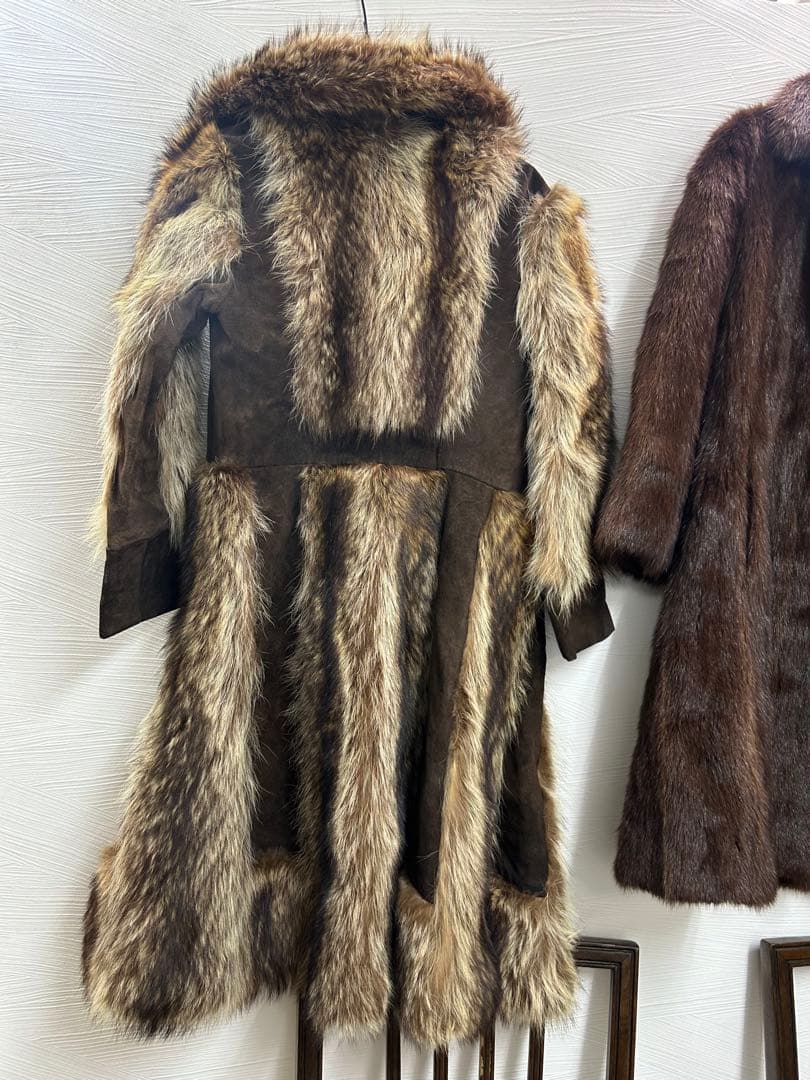 ST-315 Revillon フォックス毛皮ロングコート 全長約110cm