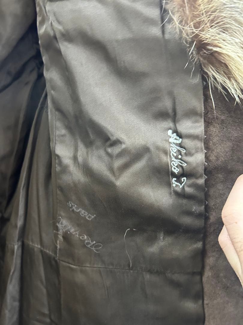 ST-315 Revillon フォックス毛皮ロングコート 全長約110cm