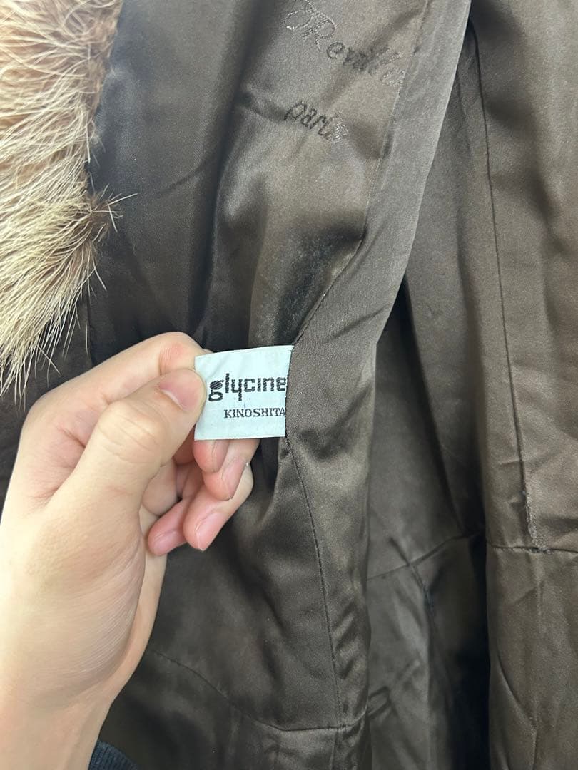 ST-315 Revillon フォックス毛皮ロングコート 全長約110cm