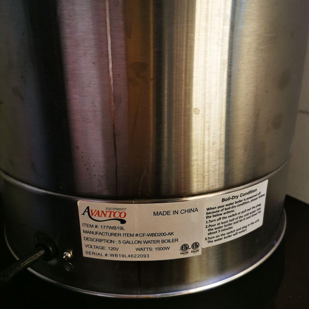 湯沸かし 大容量 電気ポット　 Avantco　177wb19L　大幅値下