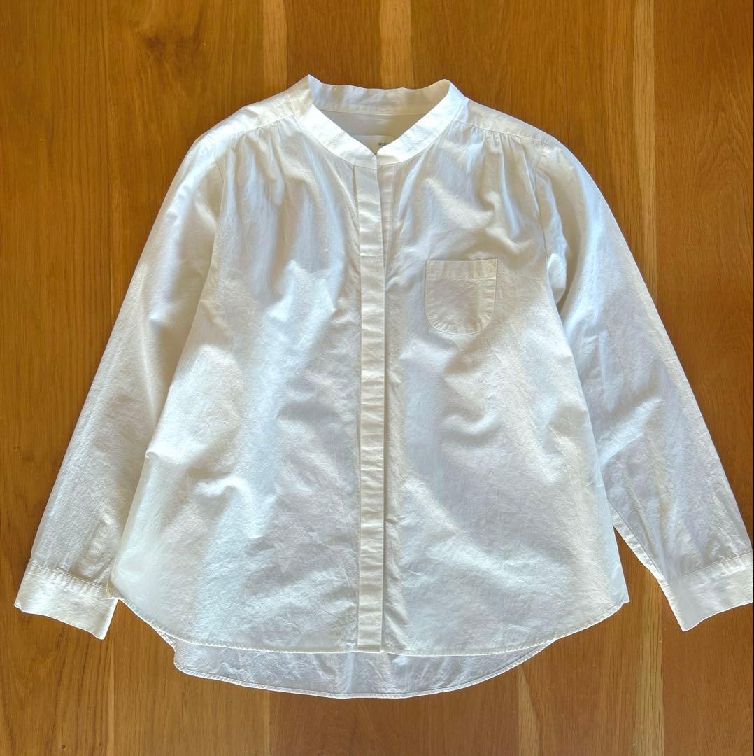 ルナ様　HUIS 遠州織物 バンドカラー ギャザー　シャツ