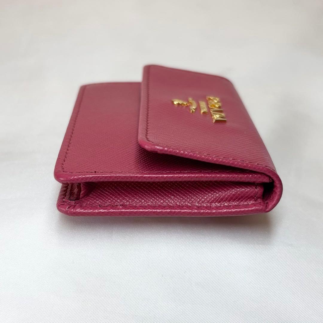 【美品】　PRADA プラダ　サフィアーノレザー　カードケース　名刺入れ　ピンク