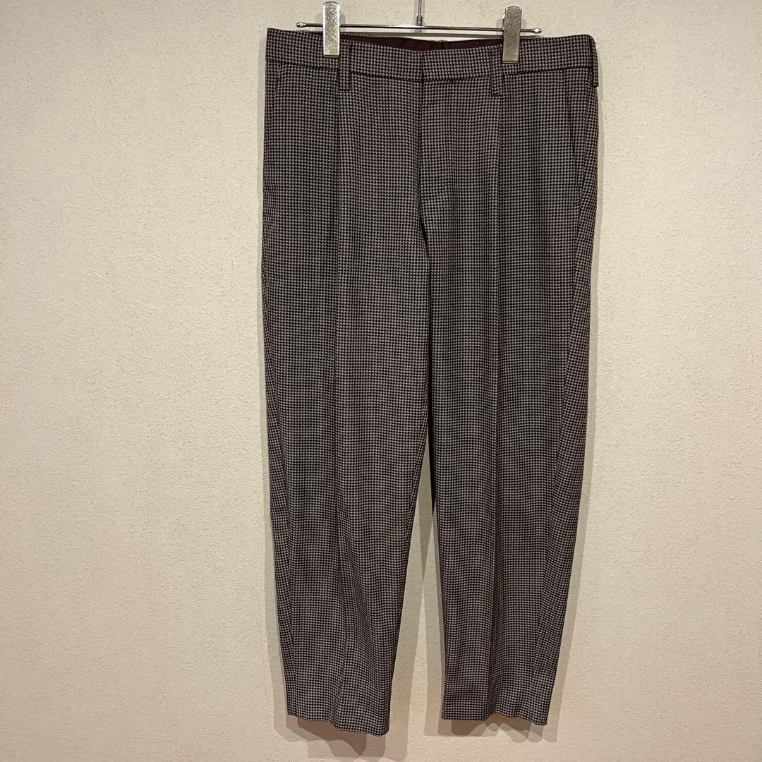 【美品】kolor 21ss 千鳥格子柄 デザイン ウール スラックス パンツ
