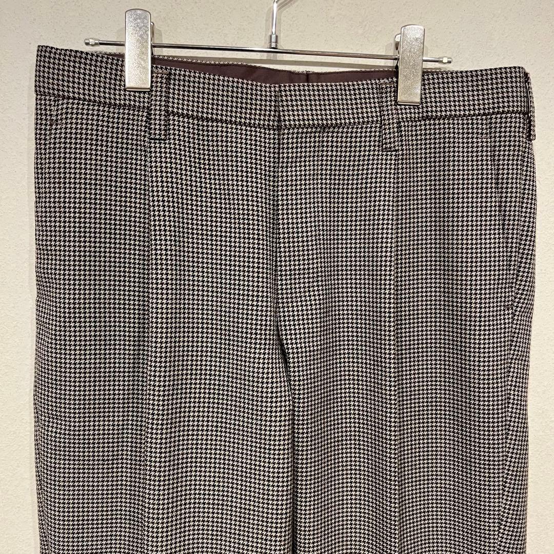 【美品】kolor 21ss 千鳥格子柄 デザイン ウール スラックス パンツ