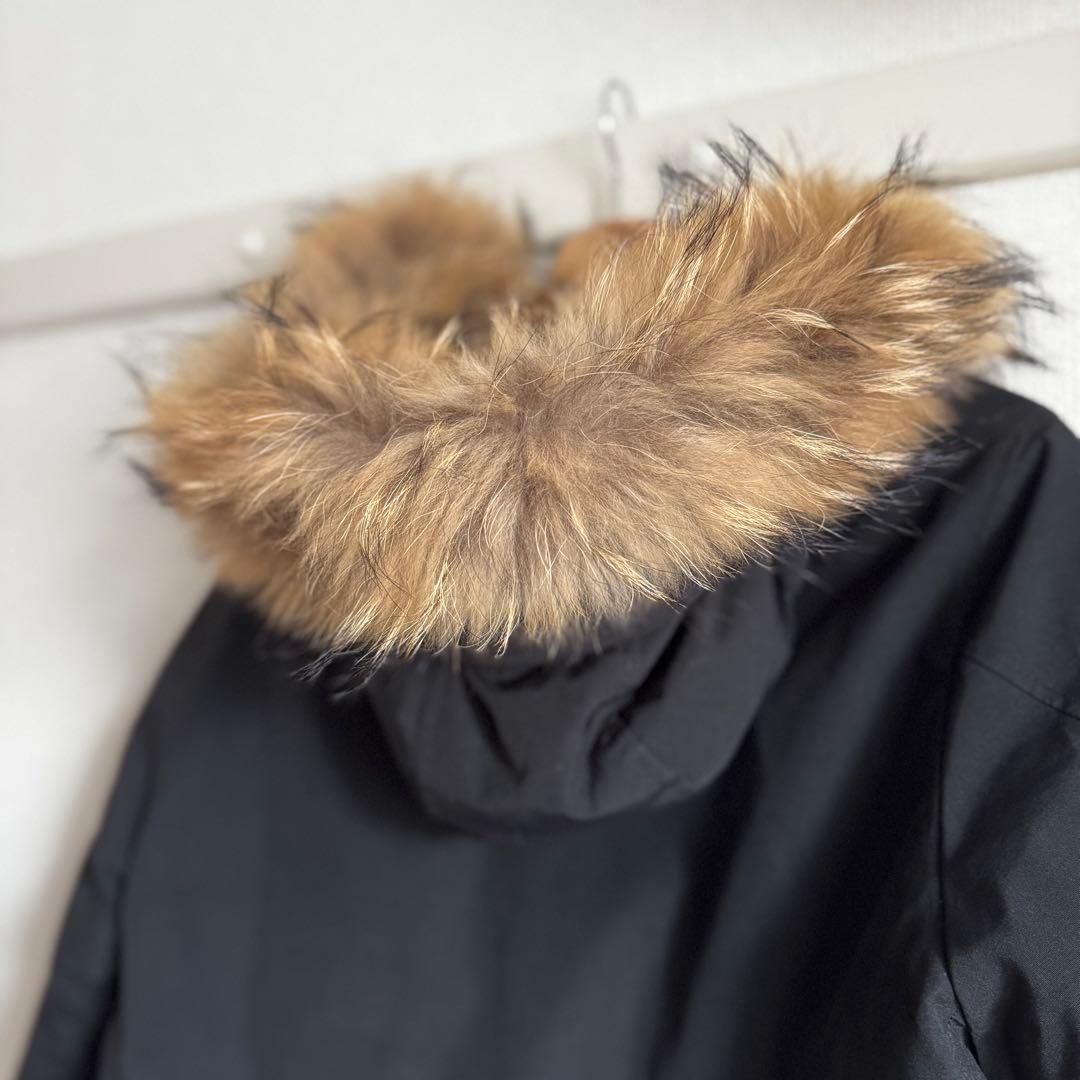 DANTON ダントン ブラック ファー付きダウンジャケット 38