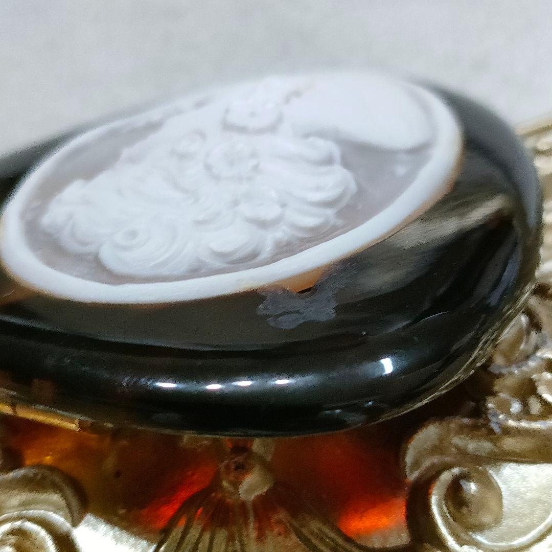 2AE82　本べっ甲鼈甲　カメオ　ブローチ　ペンダントトップ　美品