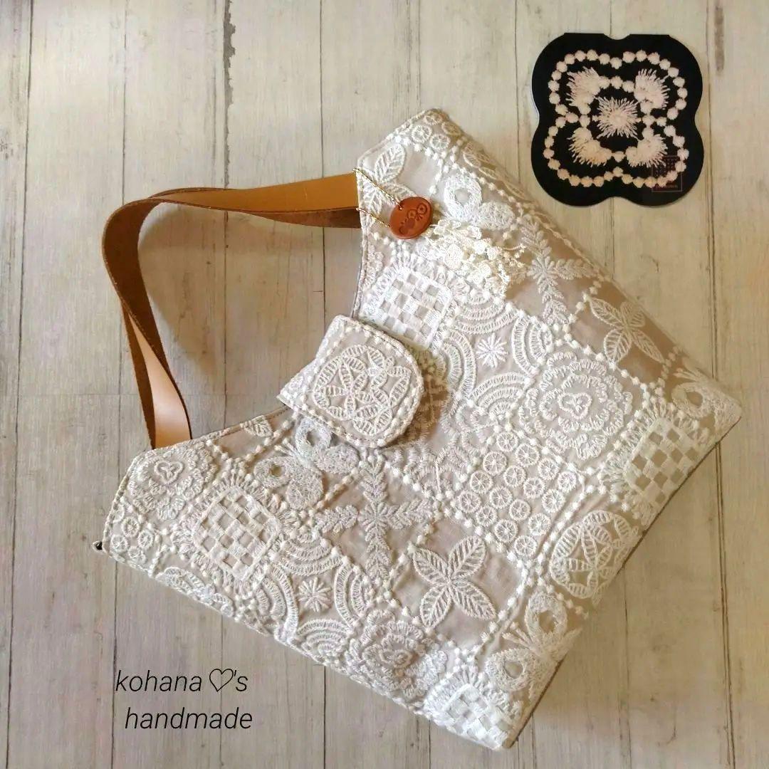 ハンドメイド ஐ..タブ付きトートバッグ ∂б ミナペルホネン ⚮̈