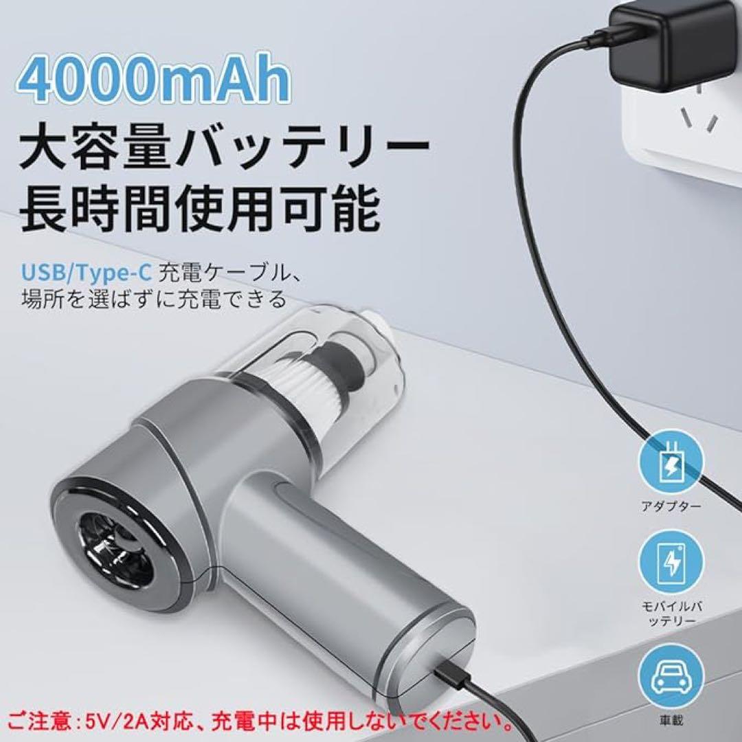 ✨ ハンディクリーナー ミニ車用掃除機コードレス カークリーナー