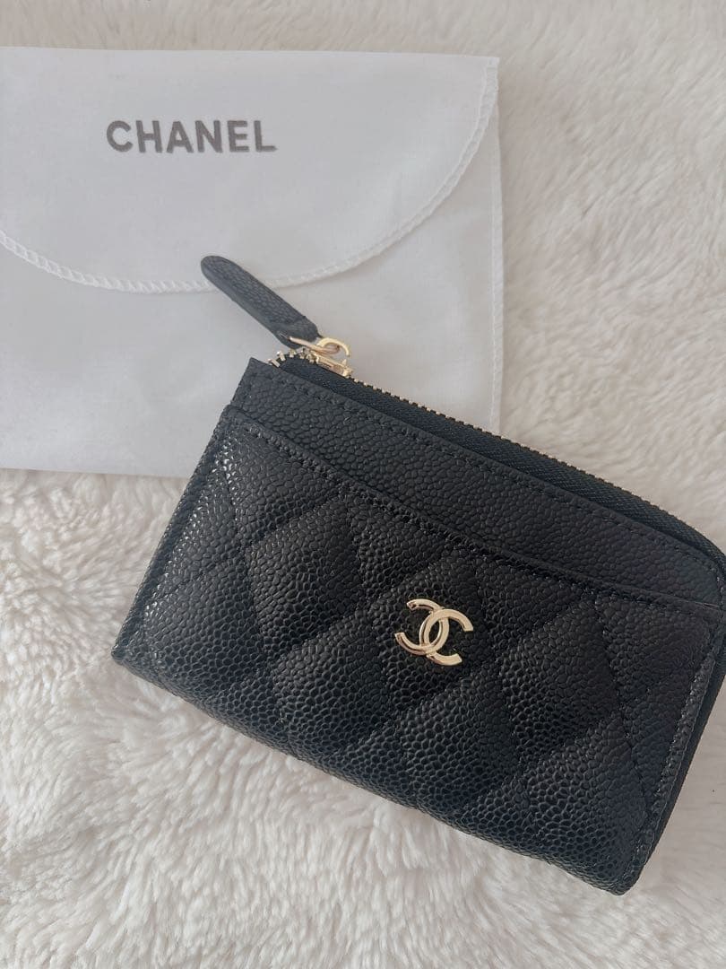 CHANEL ノベルティーブラック レザー カードケース