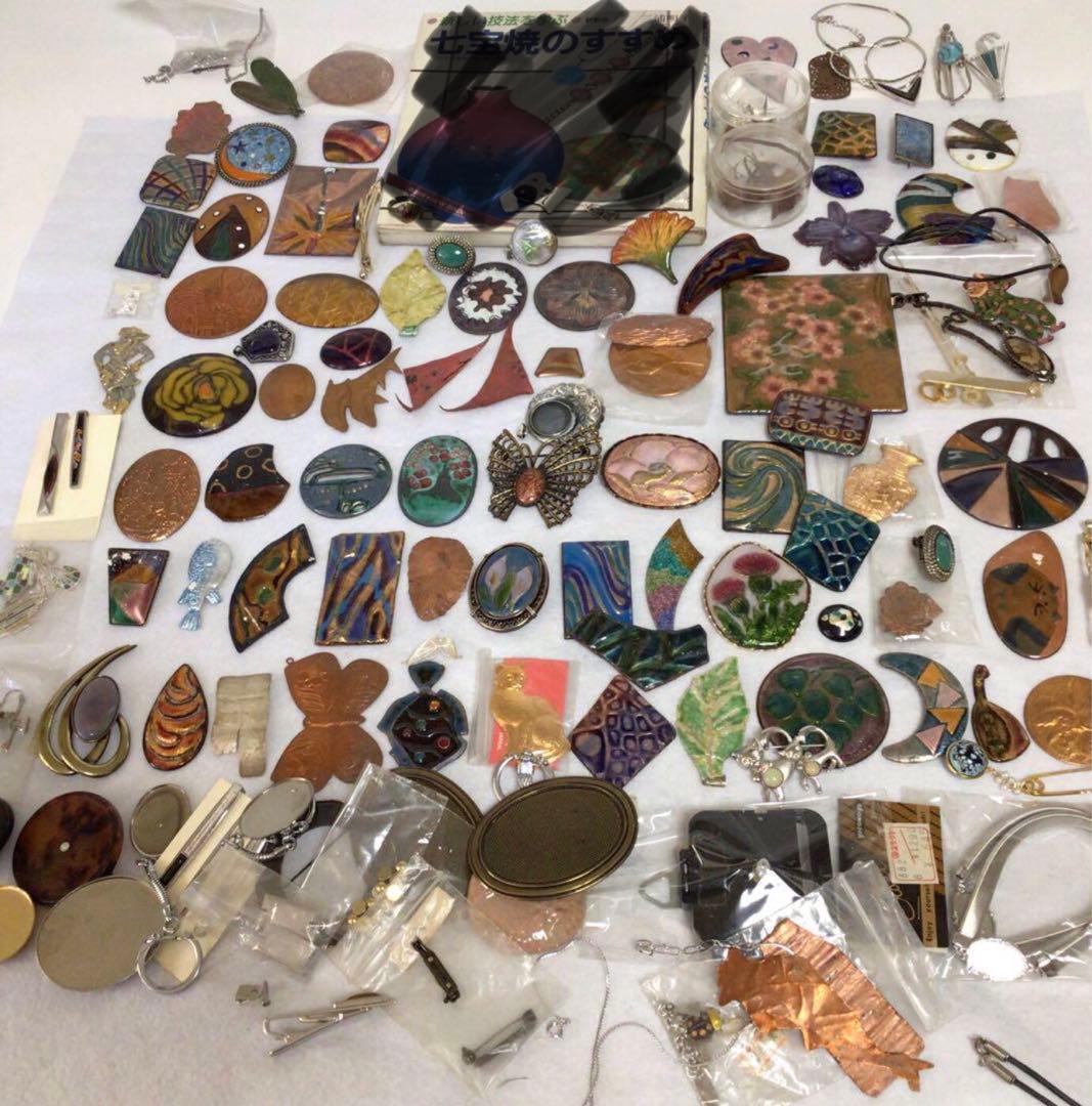 七宝焼き　アクセサリー　バッジ　ネックレス　ハンドメイド