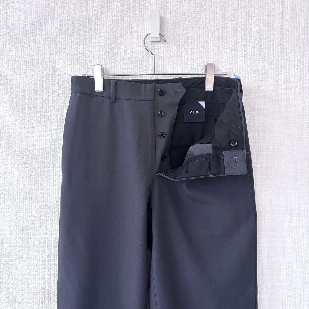 パンツ ATON BACK SATIN BASIC PANTS Gray