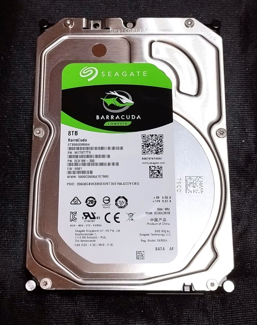 【完動品】Seagate Barracuda 8TB 3.5インチ HDD