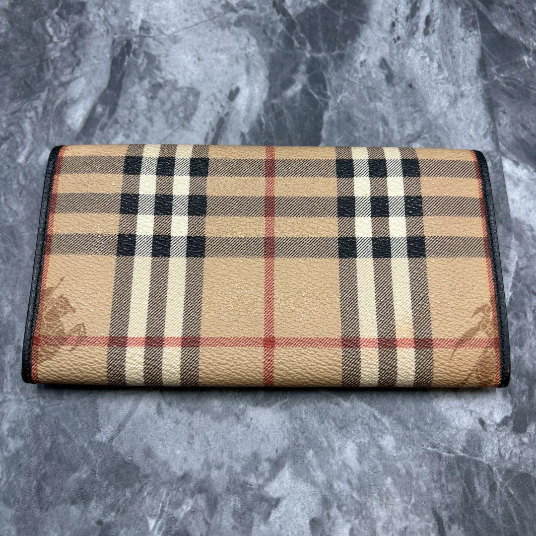 未使用級◎✨極美品✨バーバリー 二つ折り 長財布 がま口 小銭入れ ノバチェック