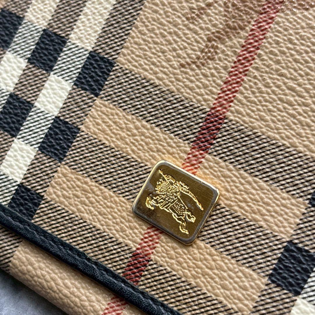 未使用級◎✨極美品✨バーバリー 二つ折り 長財布 がま口 小銭入れ ノバチェック