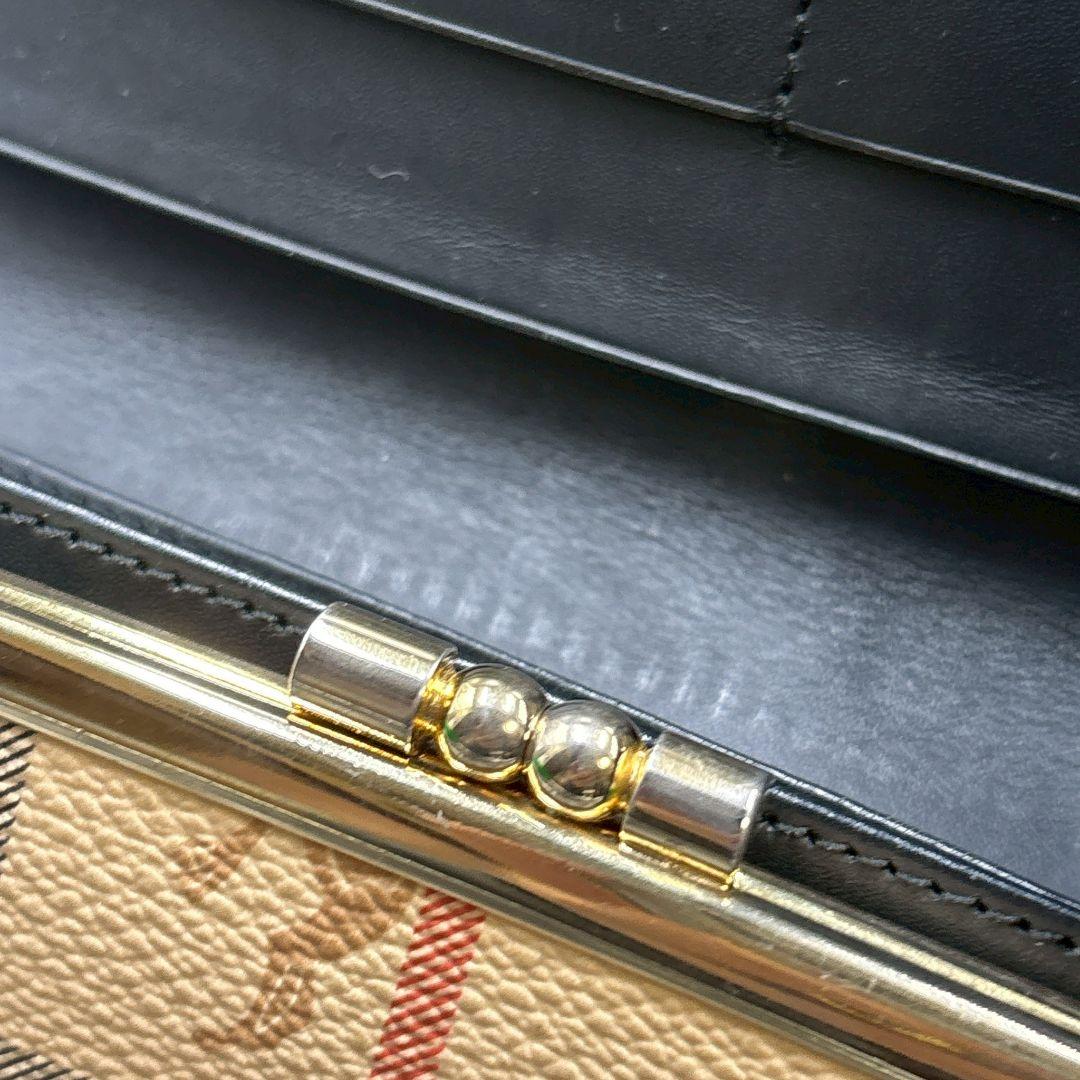 未使用級◎✨極美品✨バーバリー 二つ折り 長財布 がま口 小銭入れ ノバチェック