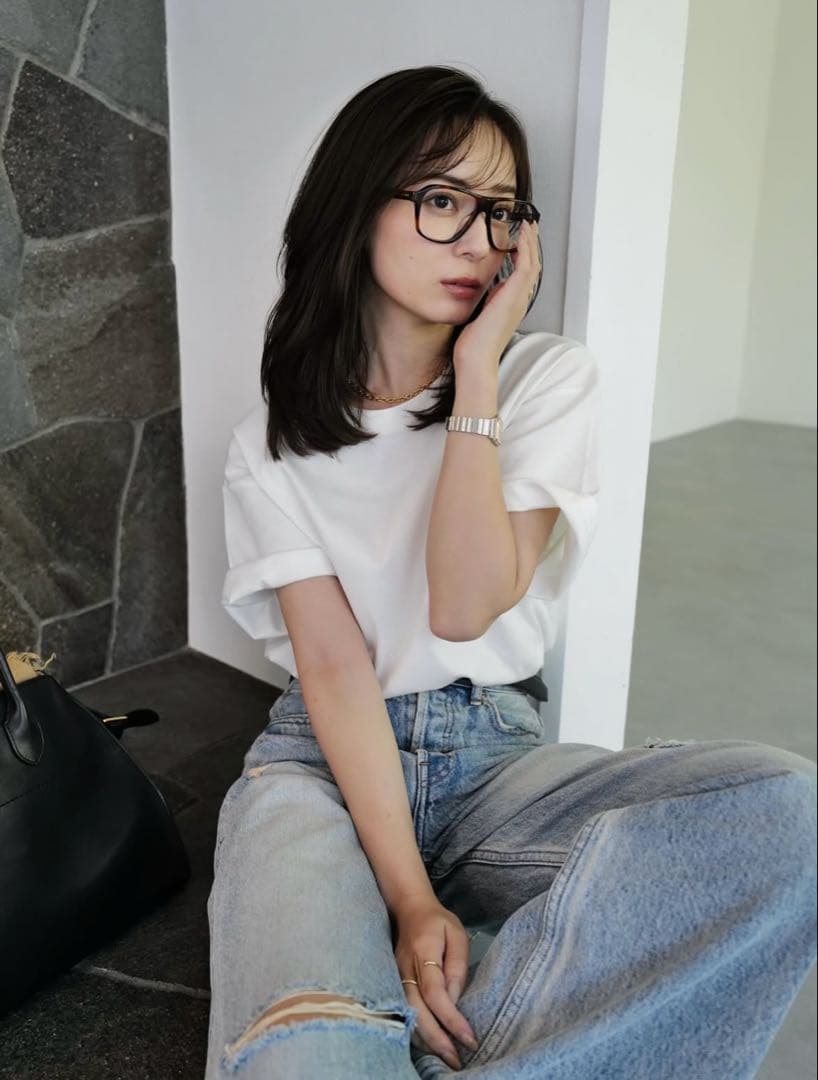 anuans Unisex Ribbed Cotton T-shirt ホワイト