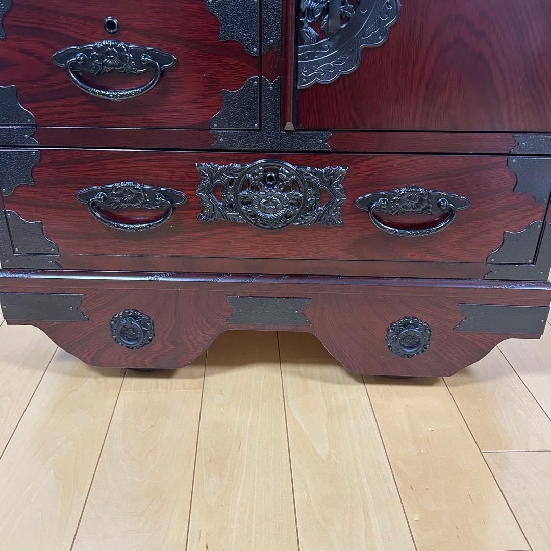 希少　筑後民芸 欅　車箪笥　和タンス　ローチェスト　サイドチェスト　鍵付　蟻組