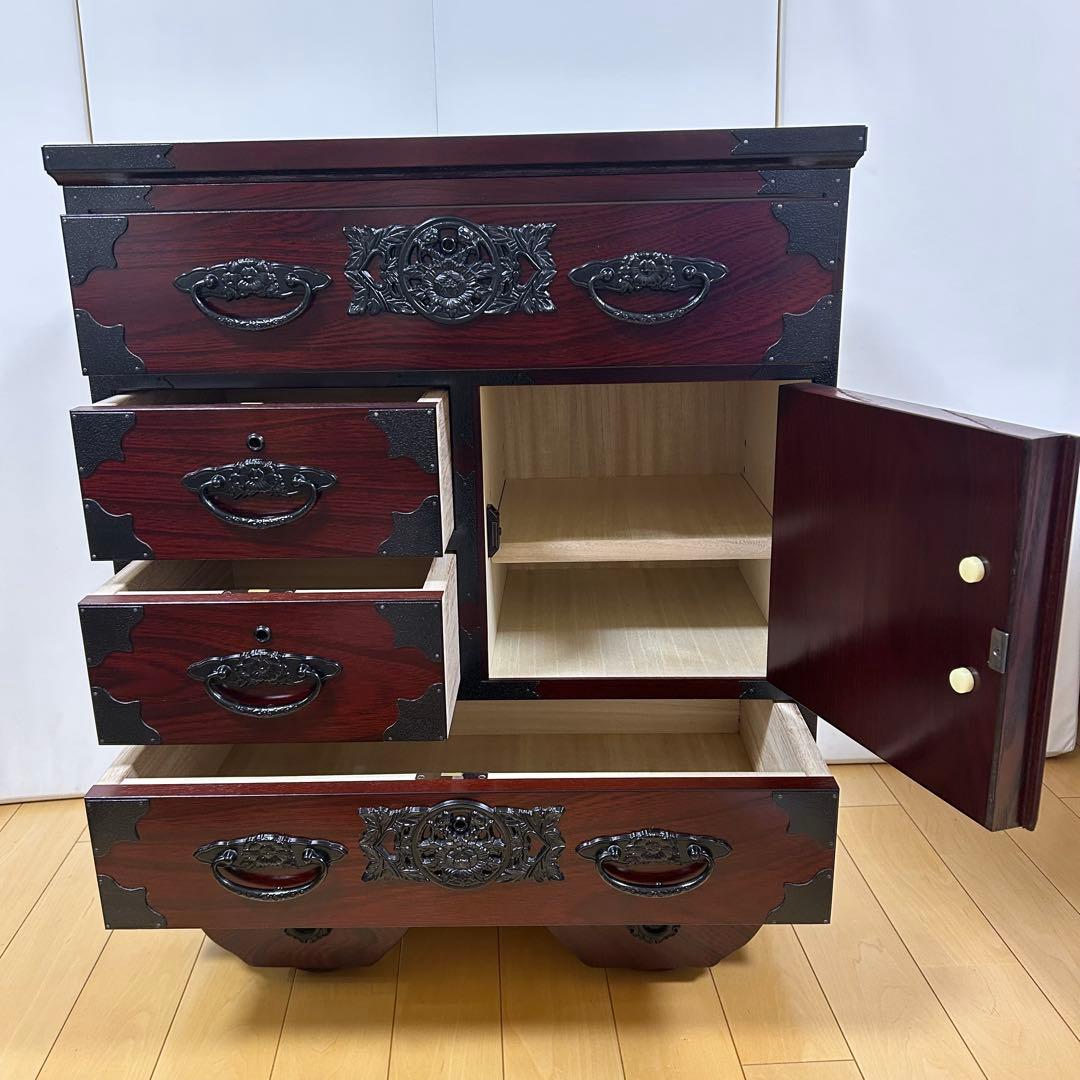 希少　筑後民芸 欅　車箪笥　和タンス　ローチェスト　サイドチェスト　鍵付　蟻組