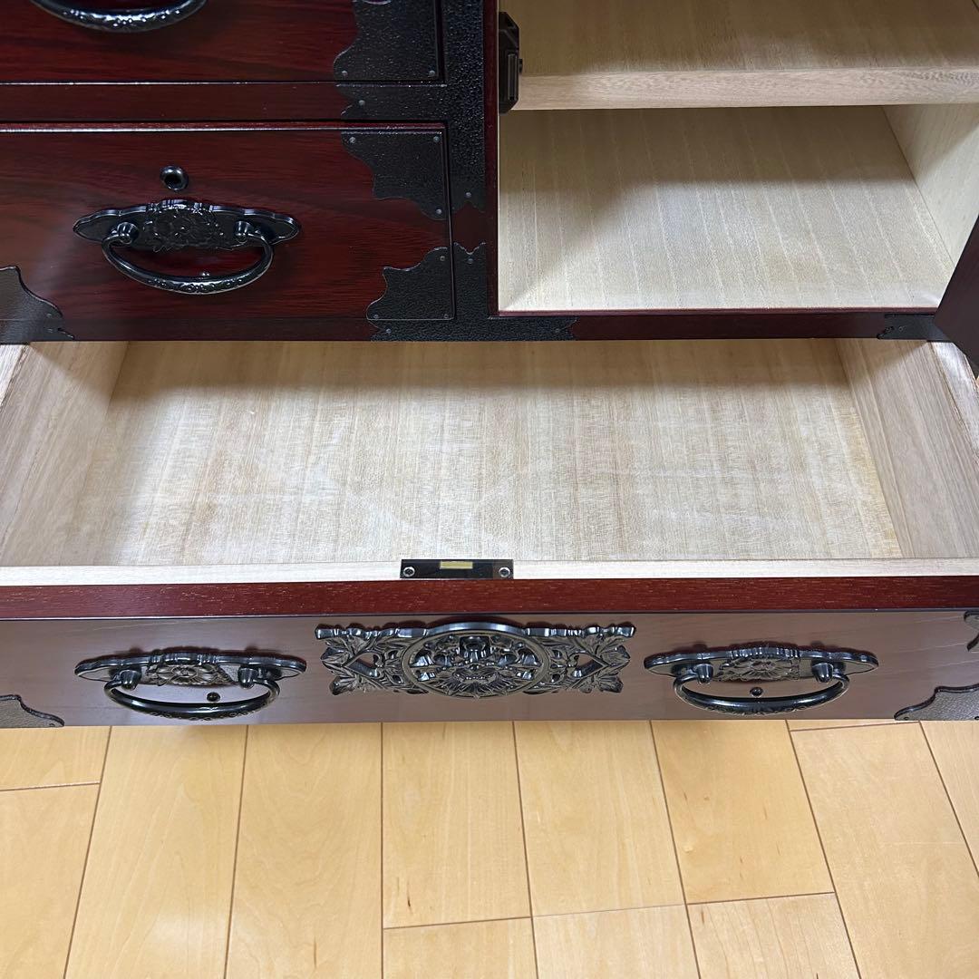 希少　筑後民芸 欅　車箪笥　和タンス　ローチェスト　サイドチェスト　鍵付　蟻組