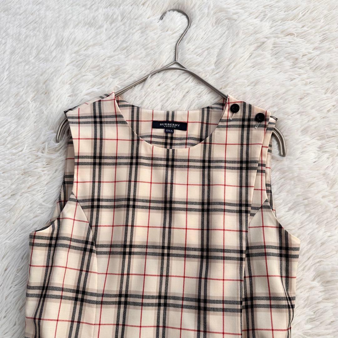 美品 バーバリー ラップワンピース ノバチェック ノースリーブ ベルト 150