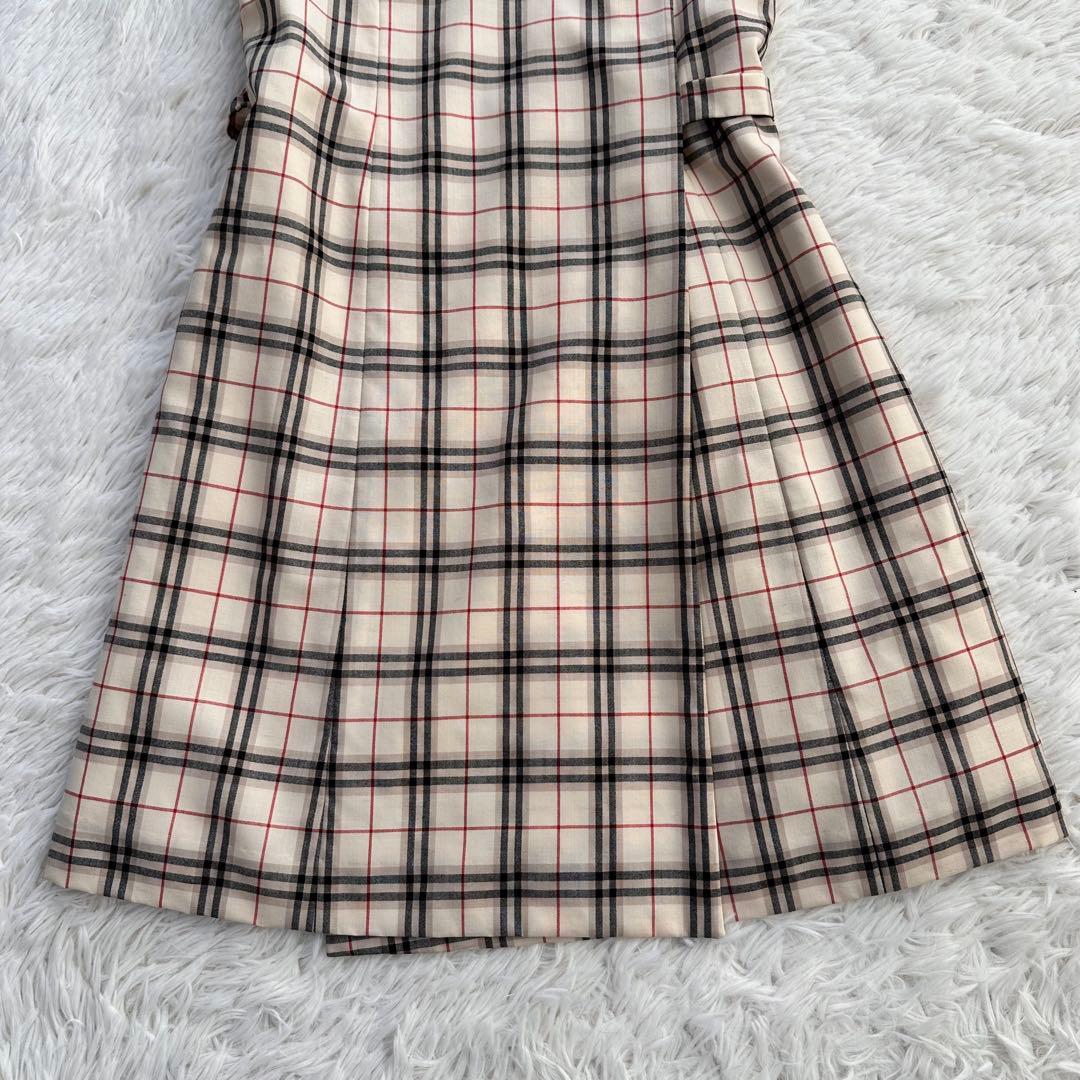 美品 バーバリー ラップワンピース ノバチェック ノースリーブ ベルト 150