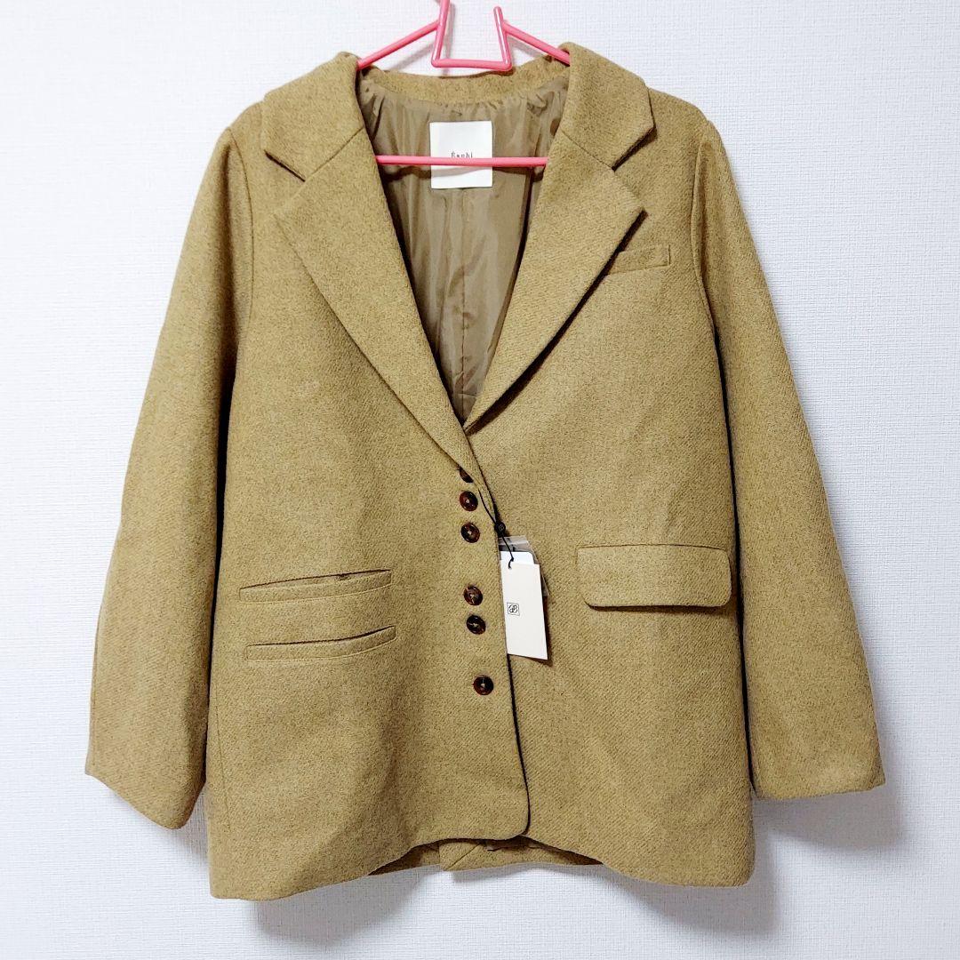 [Èaphi] ウールツイードジャケット キャメル