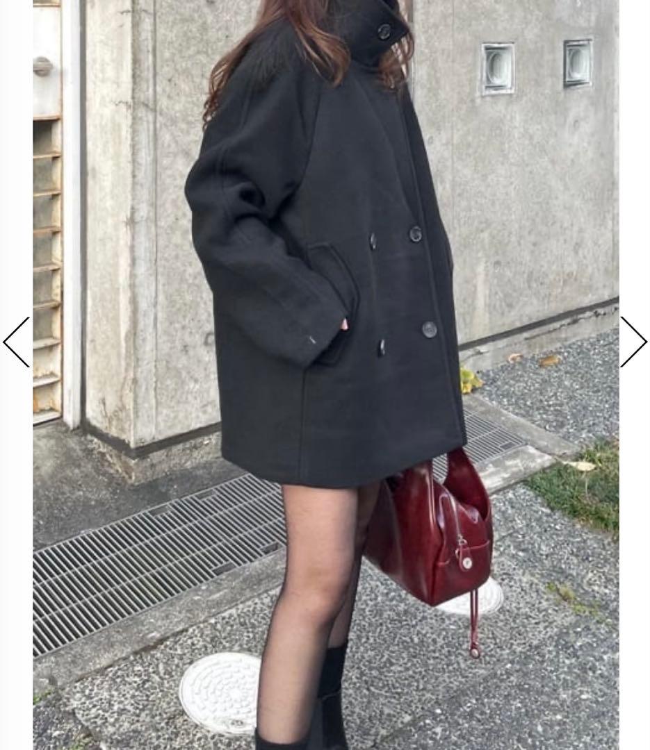 MOUSSY DOUBLE BREASTED MID コート