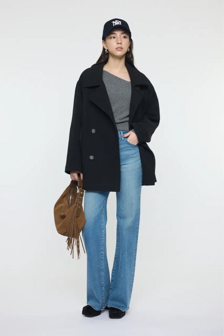 MOUSSY DOUBLE BREASTED MID コート