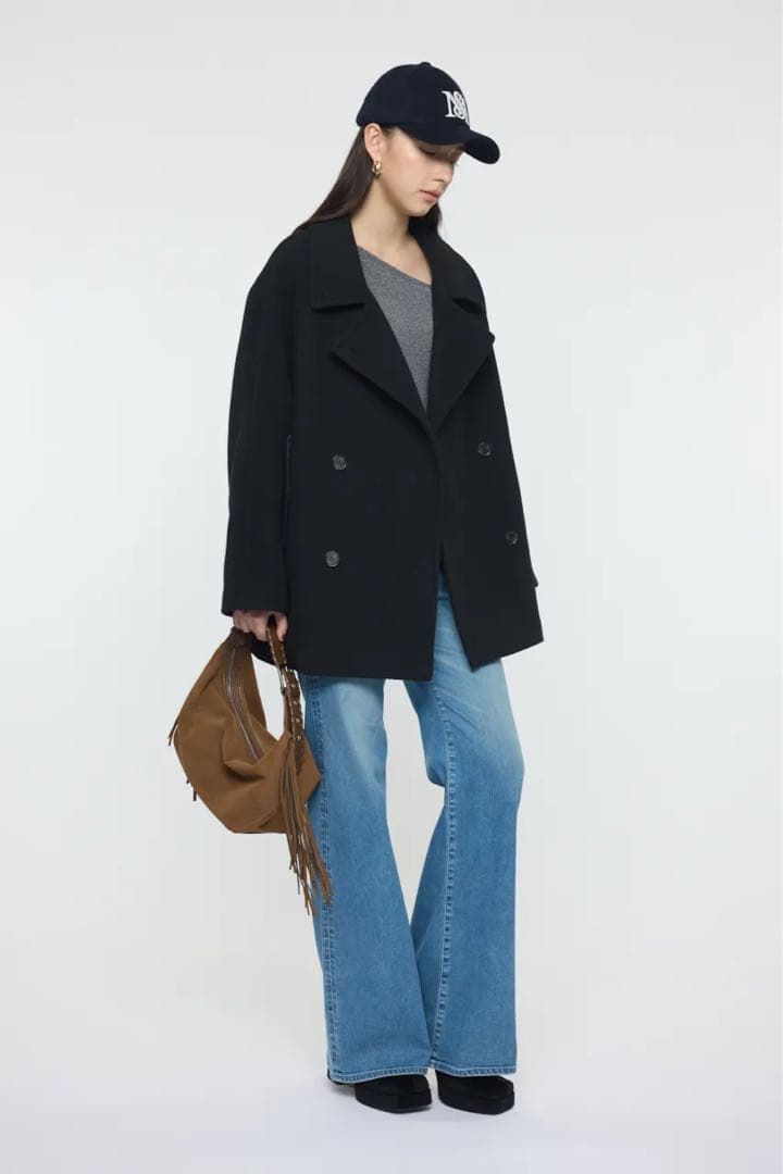 MOUSSY DOUBLE BREASTED MID コート