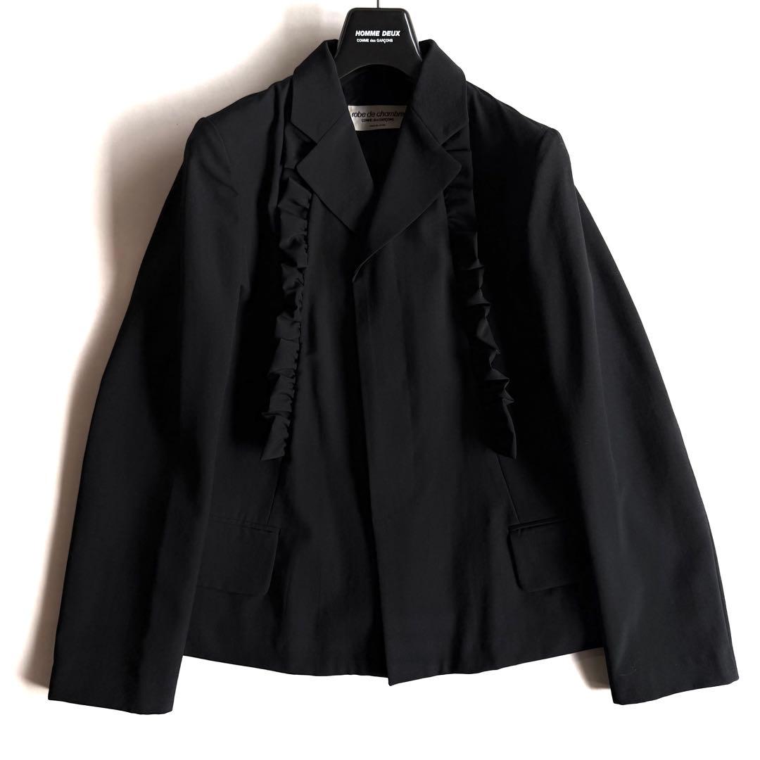 《美品》 コムデギャルソン フリル フライフロント ジャケット ブラック
