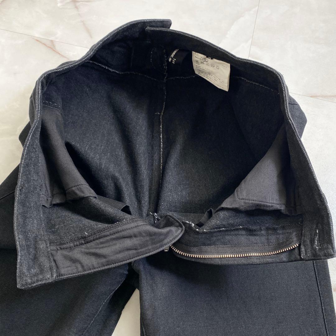 A15599 美品 トリココムデギャルソン　シンチバックサルエルデニムパンツ黒M