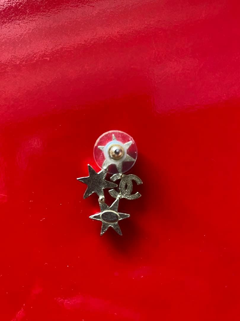 星形ストーン付きシルバーピアス(片耳用)