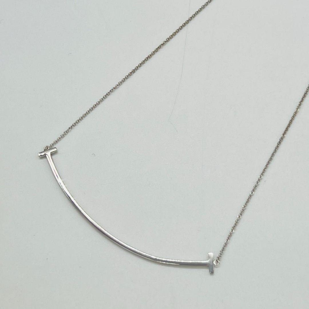 ティファニー 新品磨き　Tスマイル ラージ　シルバー　ネックレス　ゴールド WG